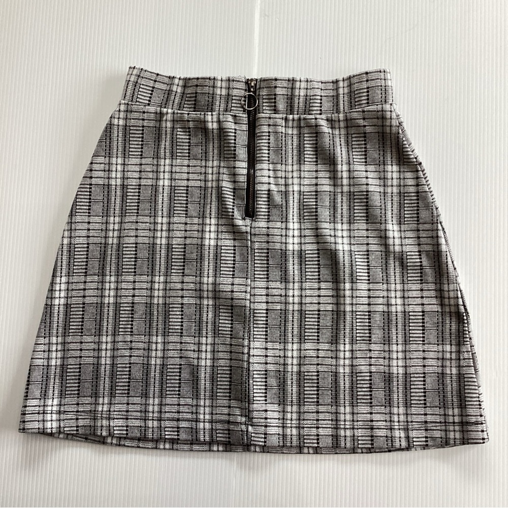 KENDALL & KYLIE Women's Gray Geometric zip Mini skirt Size S